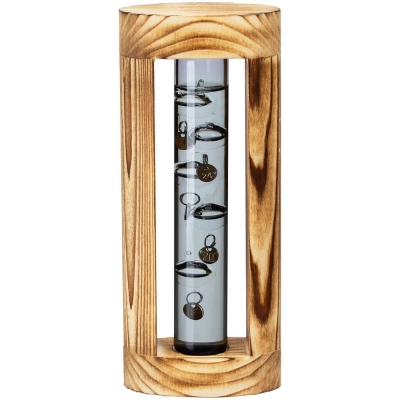 
                                            Galileo thermometer in a wooden case, gray
                                            
