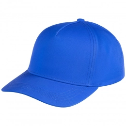 Seguro bright blue baseball cap.