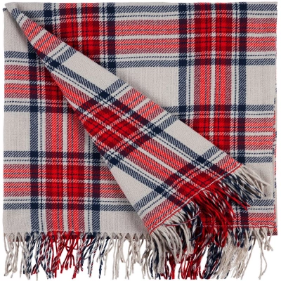 
                                                Valdai beige blanket with red and blue.
                                                