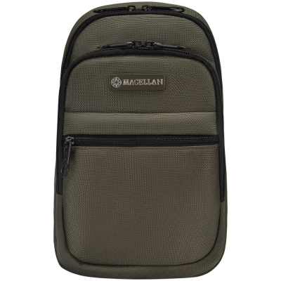 
                                            T Range khaki one-shoulder backpack.
                                            