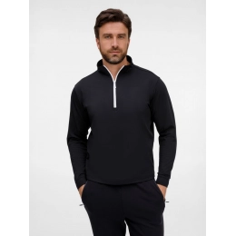 Black Morfiss zip-up sweatshirt.