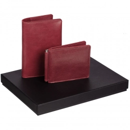 Apache Billfold Set, Dark Red