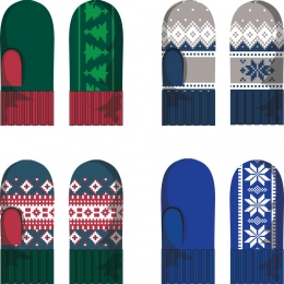 Joyful mittens to order, half-wool