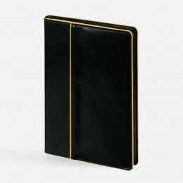 Alanis undated daily planner, black with yellow.