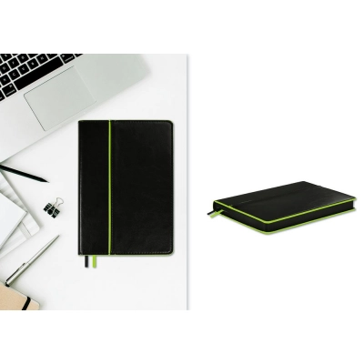 
                                            Alanis undated black diary with green.
                                            