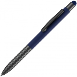 Ballpoint pen with stylus Digit Soft Touch, blue