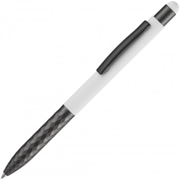 Ballpoint pen with stylus Digit Soft Touch, white