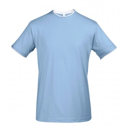 Men's T-shirt with contrasting trim Madison 170, blue/white