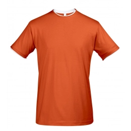 Men's T-shirt with contrasting trim Madison 170, orange/white