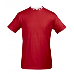 Men's T-shirt with contrasting trim Madison 170, red/white