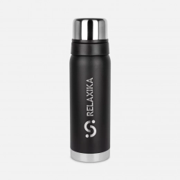 Термос Relaxika 750 со стикерпаком, черный