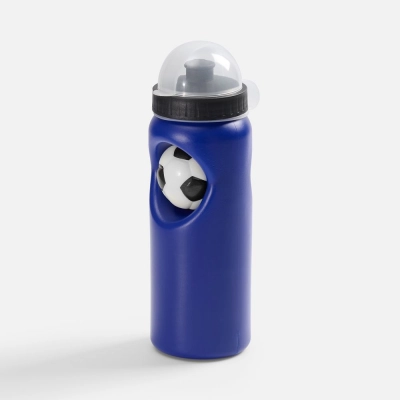 
                                                A blue Footballer stress relief bottle.
                                                