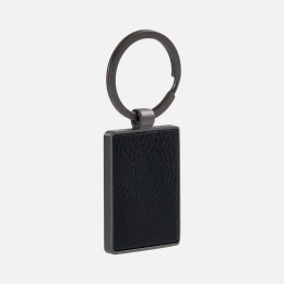 Брелок Gun Metal Leather Rectangle, графитовый