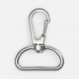 Застежка-карабин Snap Hook, L, серебристая (хром)