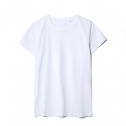 Футболка женская T-bolka Stretch Lady, белая (холодный оттенок)