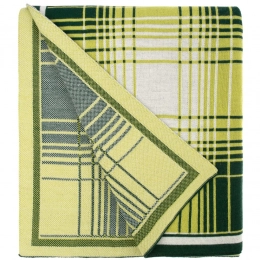 Duotone blanket, green with white