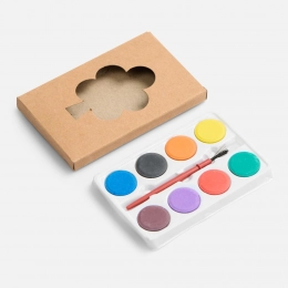 Artmony paints, 8 colors with a brush.