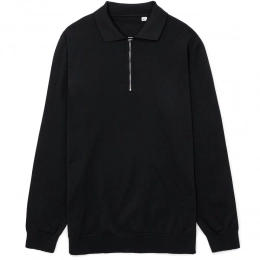 Men's long-sleeve Terrazzo black polo shirt.