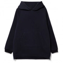 Unisex oversized Easy Street hoodie, dark blue.
