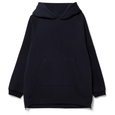 
                                                Unisex oversized Easy Street hoodie, dark blue.
                                                