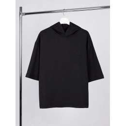 Unisex black Neofit hoodie oversize t-shirt.