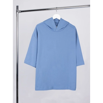 
                                                Unisex Neofit hooded oversize t-shirt, blue.
                                                