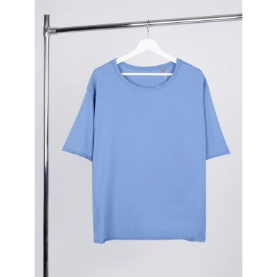 
                                                Oversized unisex Vozduh blue t-shirt.
                                                
