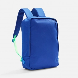 Backpack B2, blue with green straps.