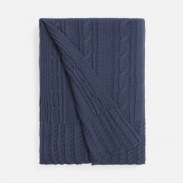 Плед Remitti, серо-синий (сланец)