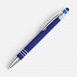 Ручка шариковая Sansen Soft Touch со стилусом, синяя