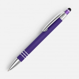Ручка шариковая Sansen Soft Touch со стилусом, фиолетовая