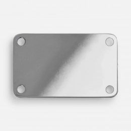 Metallic sign Furo, glossy silver.