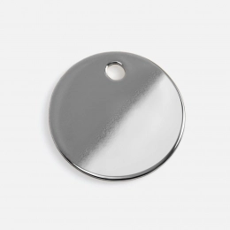 Metallic sign Alfa Circle, silver glossy