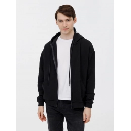 Unisex oversized zip-up hoodie Zippy Terry, black.