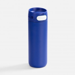 Термостакан X1 с цветной кнопкой, синий с белым