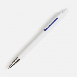 Ballpoint pen Dominanta, white with dark blue.