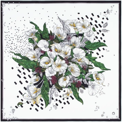 
                                                Silk scarf Delicate, calla
                                                