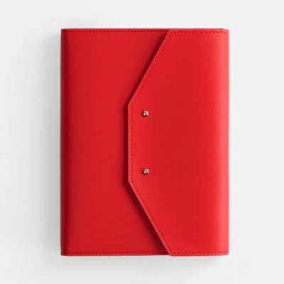 
                                                Clean Slate undated red daily planner-organizer.
                                                