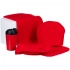 Fleecy set with a thermos cup, red.