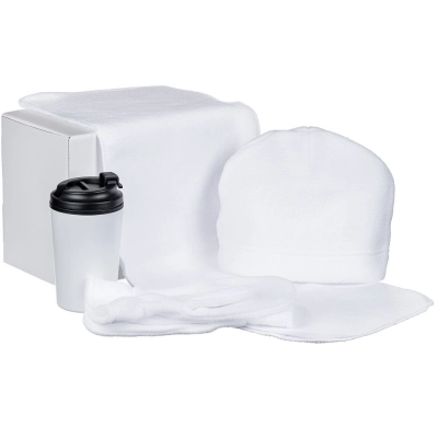 
                                                Fleecy set with a thermos cup white
                                                