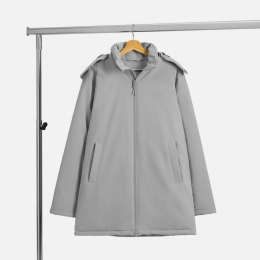 Unisex Sfera light grey parka jacket.