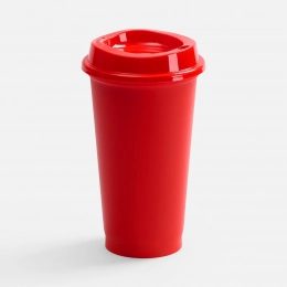 Red Color Cap glass with lid, ver.2.