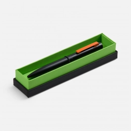 Ballpoint pen Inkolor in a case, black with orange.
