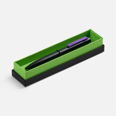 
                                                Ballpoint pen Inkolor in a case, black with purple.
                                                