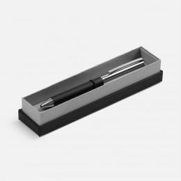 Eyeshot Soft Touch ballpoint pen in a case, black.