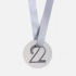 Медаль Fundo, серебристая с 3D-подвеской Symbol, цифра 2