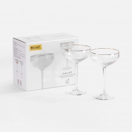 Set of 2 transparent champagne flutes Linea Asti