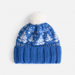 Holidale blue and cream hat.