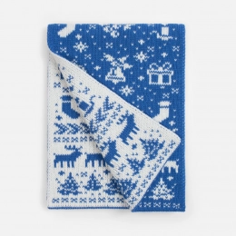 Holidale scarf, blue with cream.