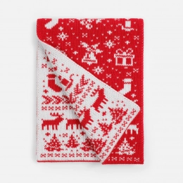 Holidale scarf, red with cream.